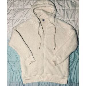 Aerie Oversized Faux Fur Zip up Hoodie Size Medium